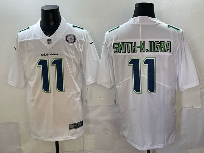 Men 2026 Seattle Seahawks #11 Smith-Njigba White Nike Limited NFL Jersey 015->seattle seahawks->NFL Jersey